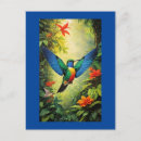 Recherche de colibri bleu cartes postales Oiseau