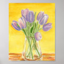 Recherche de tulipe violette posters Aquarelle