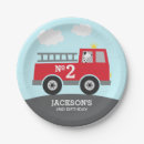 Recherche de firetruck assiettes Camion de pompiers