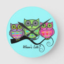 Recherche de rose hibou horloges Coloré