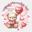 Recherche de ours de valentine autocollants Rose