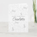Recherche de silhouette de chat vœux cartes Pour elle