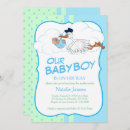 Recherche de stork baby shower garçon invitations Oiseau