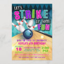Recherche de bowling de fille cartes invitations Pour enfants