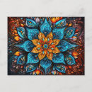 Recherche de mandala bleu cartes postales Motif