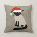 Recherche de père noël drôle coussins Chat