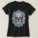 Recherche de crâne fleuri tshirts Dia de los muertos