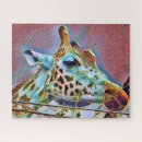 Recherche de girafe mignonne puzzles Abstrait