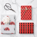 Recherche de coccinelles papier cadeau Noir