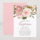 Recherche de or baptême invitations Rose