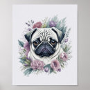 Recherche de mignons de carlin posters Floral