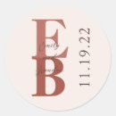 Recherche de boho mariage autocollants Monogramme