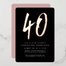 Recherche de quarantième surprise invitations Noir
