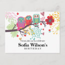 Recherche de de hibou de fille anniversaire invitations Floral