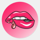 Recherche de bouche rose autocollants Rouge