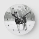 Recherche de cheval noir horloges Noir et blanc