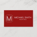 Recherche de arrière plan rouge cartes visite Monogramme