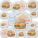 Recherche de cheeseburger autocollants Frites