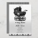 Recherche de pram baby shower invitations Rétro