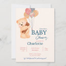 Recherche de beige baby shower invitations Ballon