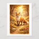 Recherche de illustration renard cartes postales Vintage