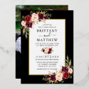 Recherche de black gold floral mariage invitations Feuille d'or