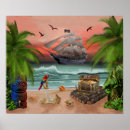 Recherche de perroquet pirate posters Coffre au trésor