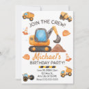 Recherche de grue anniversaire invitations Pelleteuse