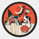 Recherche de sorcière halloween autocollants Chat noir