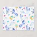 Recherche de motif de licorne cartes postales Aquarelle