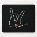Recherche de langue signes tapis souris Je t'aime
