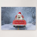 Recherche de chien blanc puzzles Noël