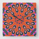 Recherche de mandala orange horloges Rétro