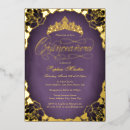Recherche de purple gold quinceanera invitations Tiare