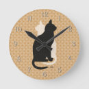 Recherche de chat noir et blanc horloges Yin yang