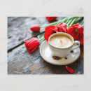 Recherche de tasse de café cartes postales Rouge