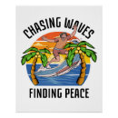 Recherche de grandes vagues pour surfer posters Été