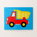 Recherche de camion rouge puzzles Enfants