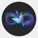 Recherche de papillon rond autocollants Violet