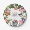 Recherche de fleurs tropicales assiettes en papier Aquarelle