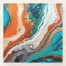 Recherche de peinture abstraite dessous de verres Turquoise