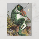 Recherche de grenouille vintage cartes postales Violon