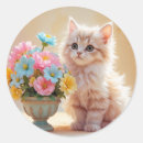 Recherche de chaton adorable autocollants Fleurs
