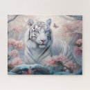 Recherche de tigre blanc puzzles Faune