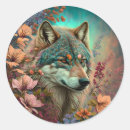 Recherche de visage de loup autocollants Fleurs