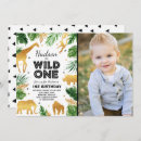 Recherche de jungle animals 1ans anniversaire invitations Safari