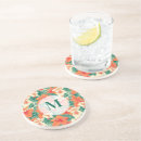 Recherche de fleurs tropicales dessous de verres Monogramme