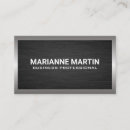 Recherche de métal foncé cartes visite Customer