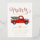 Recherche de camion rouge invitations Aquarelle