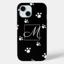 Recherche de chien noir et blanc iphone coques Monogramme